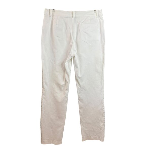 Ralph Lauren White Straight Leg Pants Size 6 | Classic Cotton Stretch Trousers - Picture 5 of 6